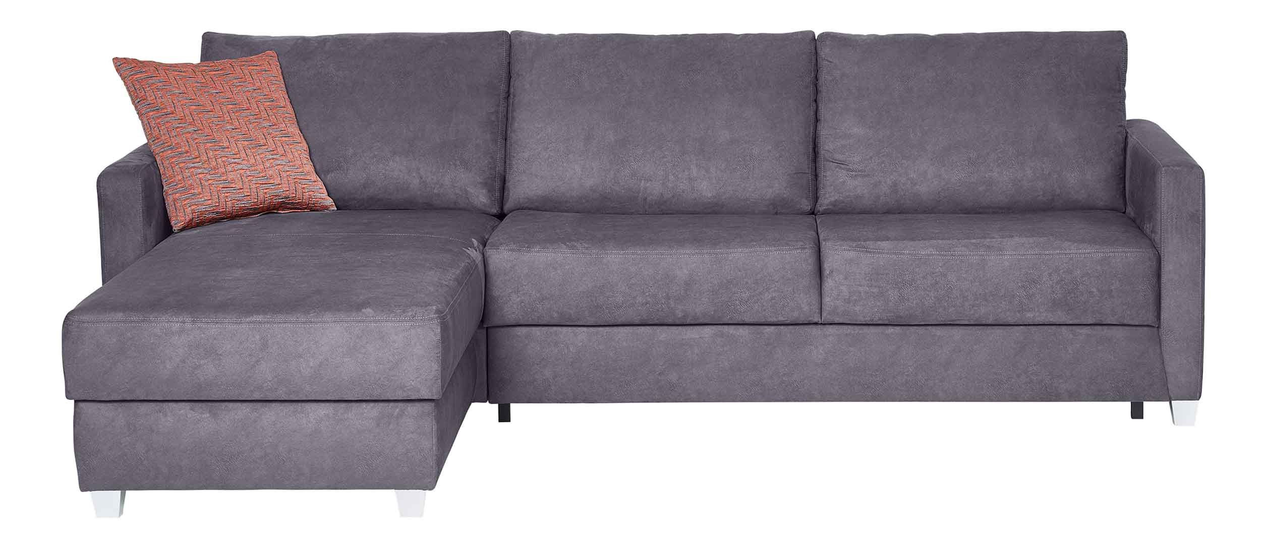 Das Eckschlafsofa HEIDELBERG DELUXE mit ca. 20 cm hoher Matratze und Lattenrost - Stauraum im Longchair