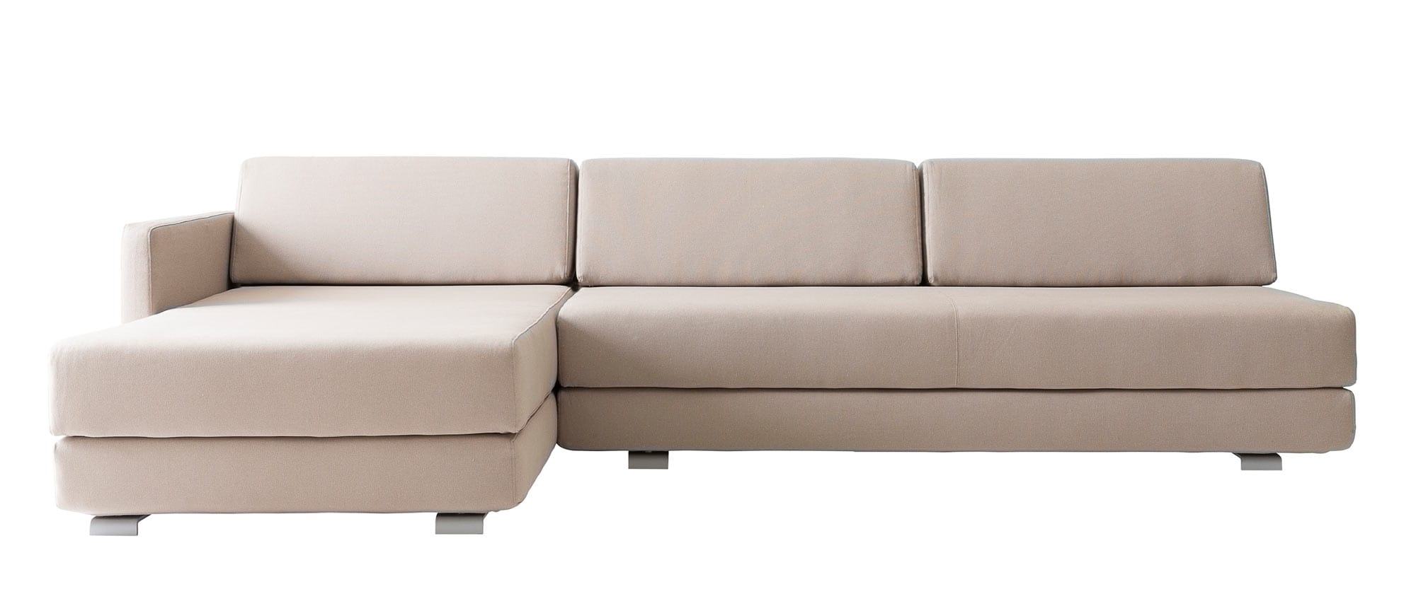 Kombinieren Sie die LOUNGE Chaiselongue mit dem LOUNGE PLUS Sofa für ein gemütliches Ecksofa - Stoff Vision - Sand (446)