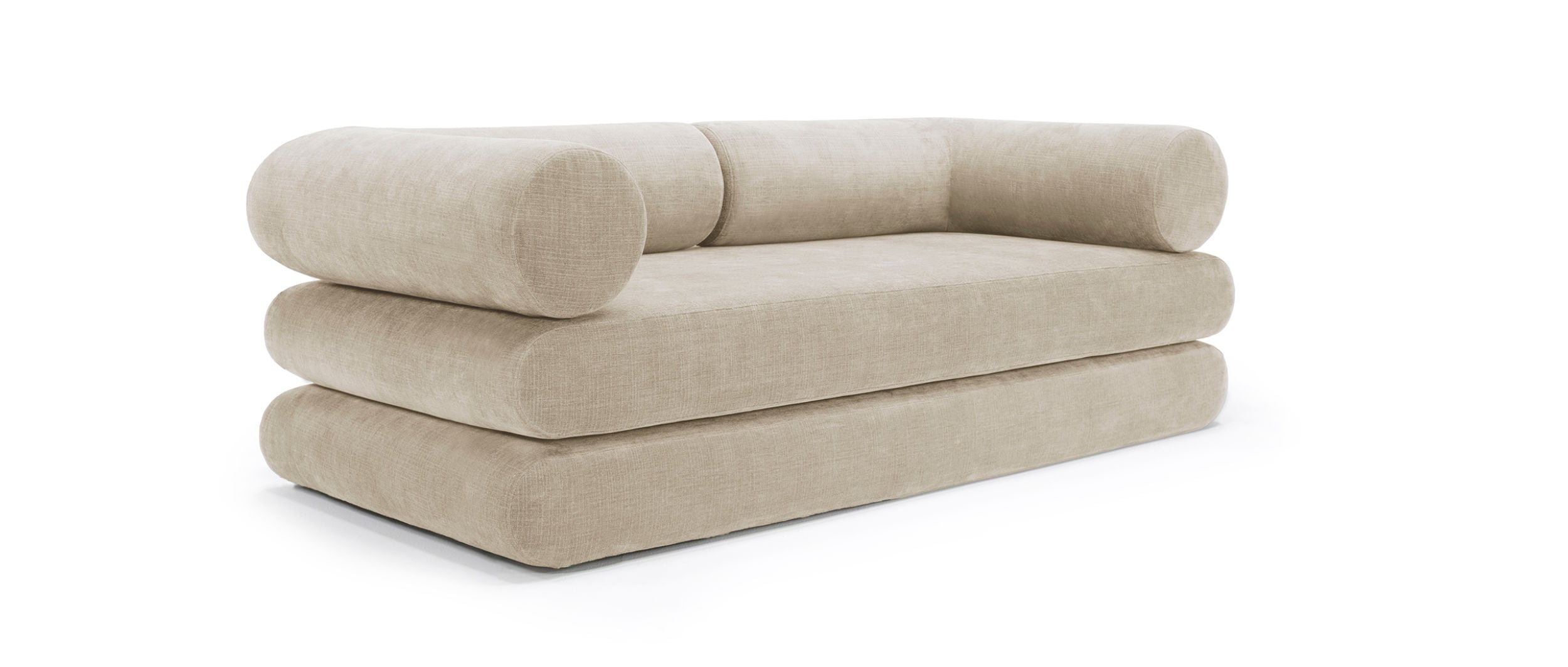 Das Innovation CIRCLUS Schlafsofa besitzt eine große Stoffauswahl – hier im regulären Stoff Esina Almond Beige (410)