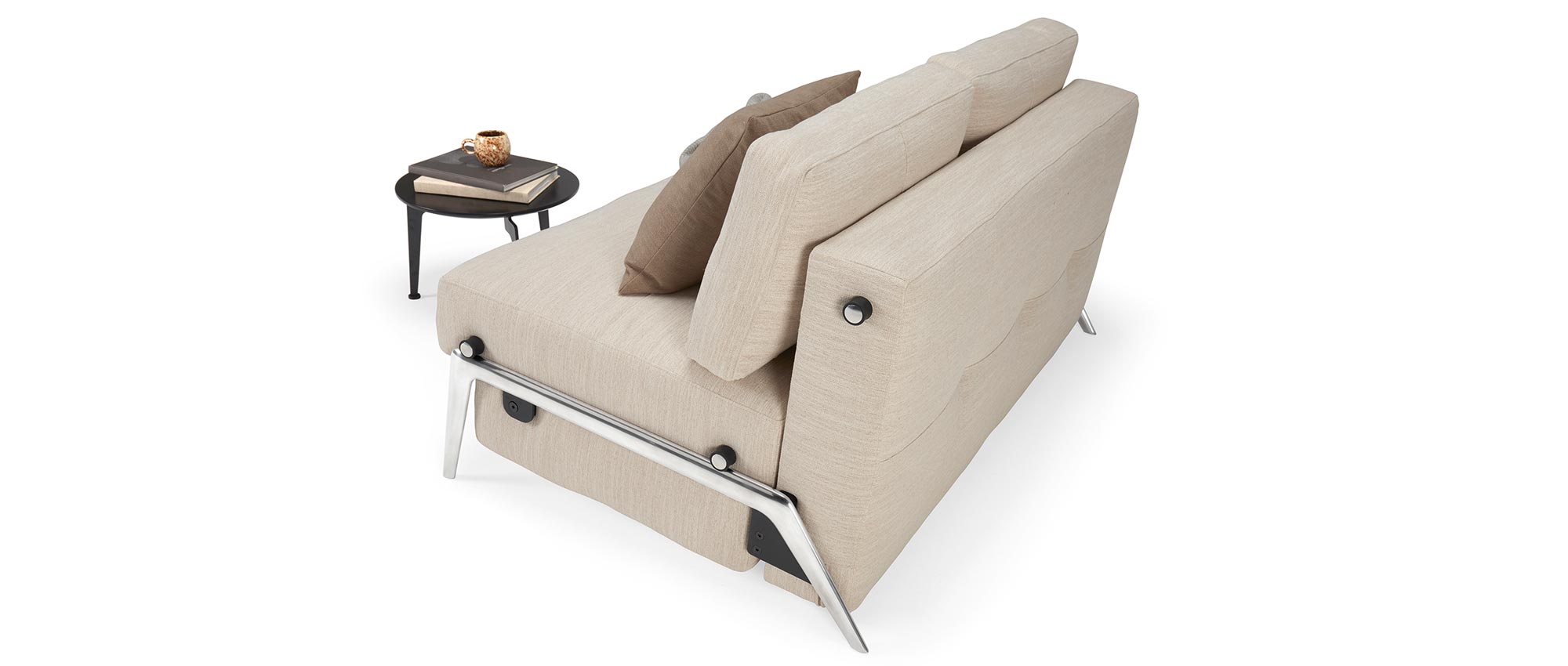 CUBED 02 Sofa von Innovation im Stoff Blida Linen Sandgrau (612) und mit Alu-Füßen