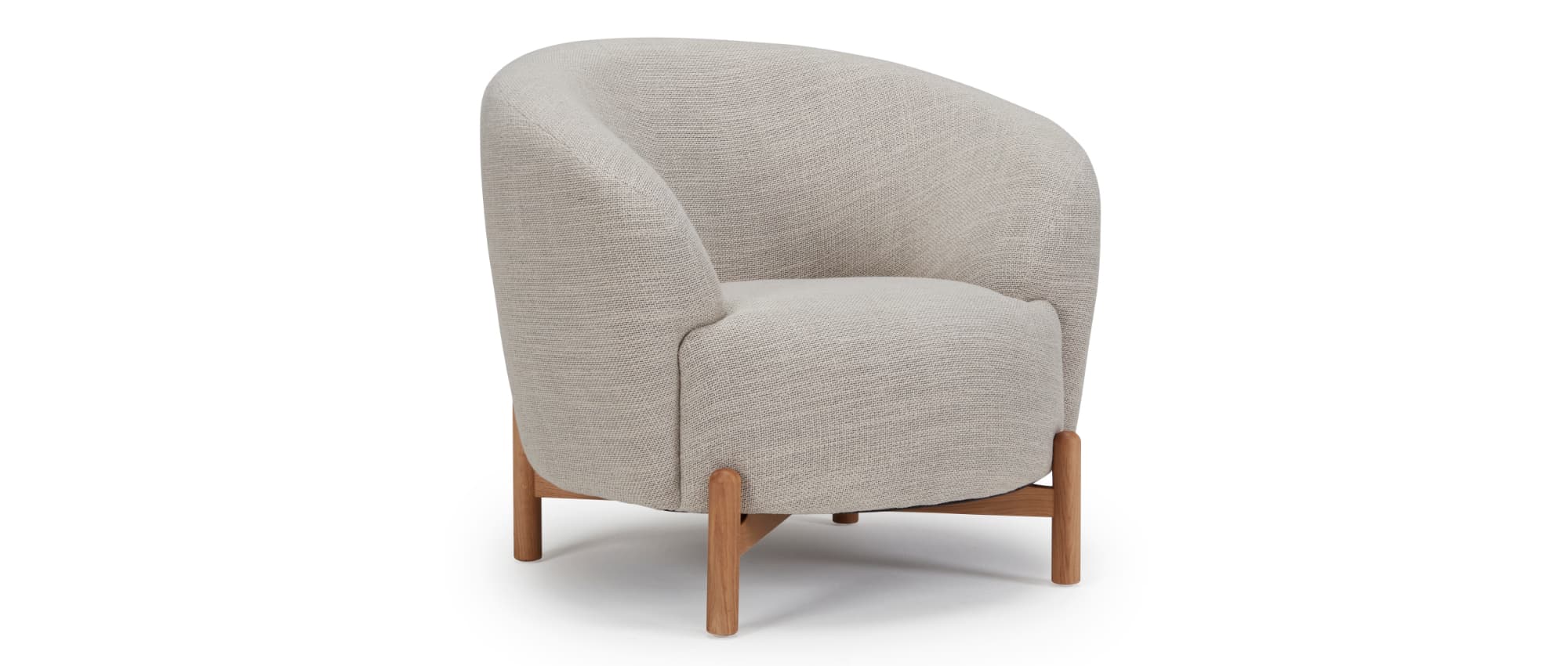 Der Cocktailsessel ESPOO mit X-Beinen in Eiche lackiert - Design made in Denmark