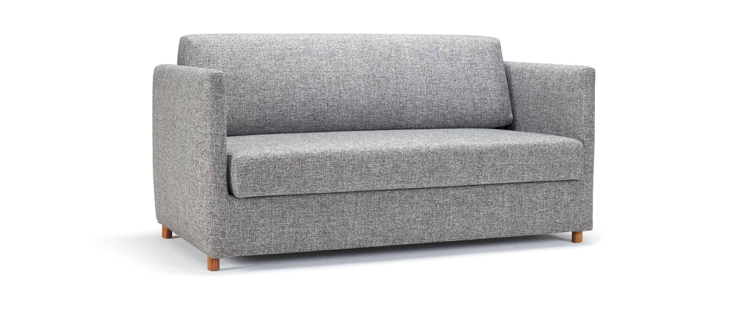 Das OLAN Schlafsofa von Innovation mit Armlehnen im Stoff Twist Granite (565)