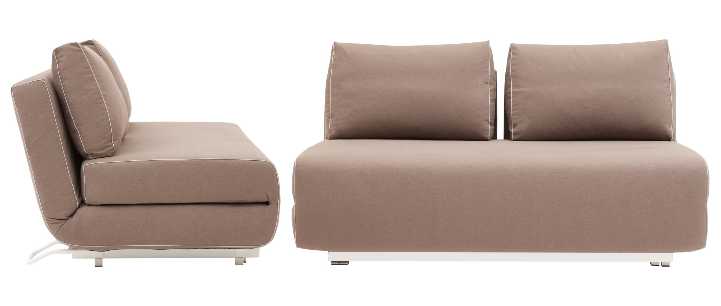 Das CITY Schlafsofa von Softline mit weißem Gestell