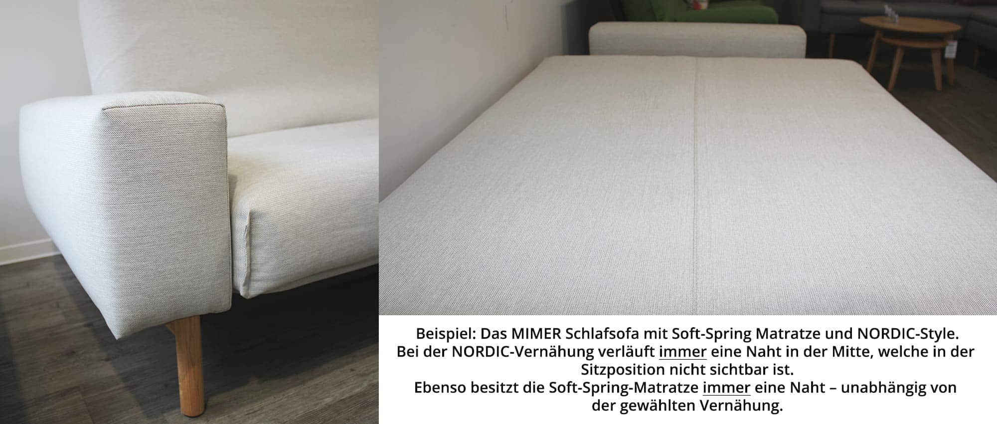 Das MIMER (nicht mehr verfügbar) Schlafsofa mit der SOFT-SPRING Taschenfederkern Matratze