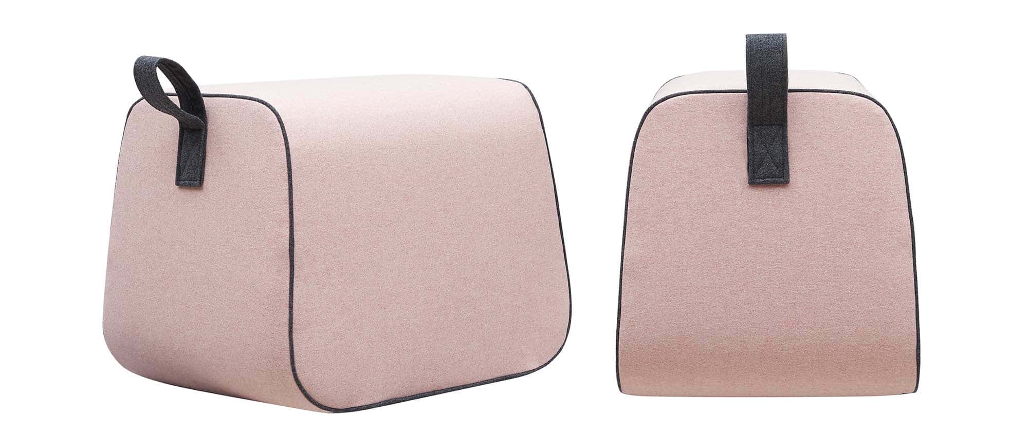 Der Softline NECTOR Hocker im Wollstoff Filz - Coral Melange (642)