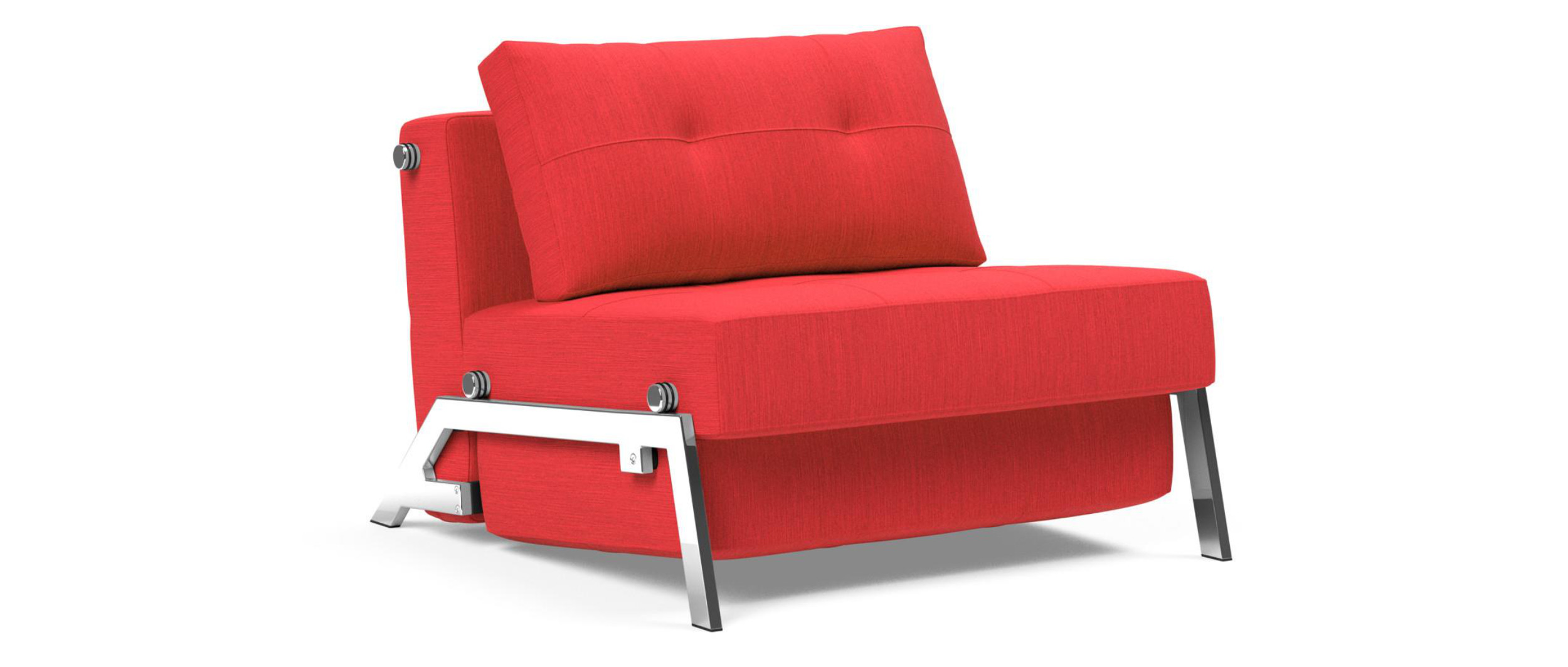 CUBED 02 Schlafsessel von Innovation als Sonderanfertigung im Stoff Elegance Red (511) mit Chrombeinen
