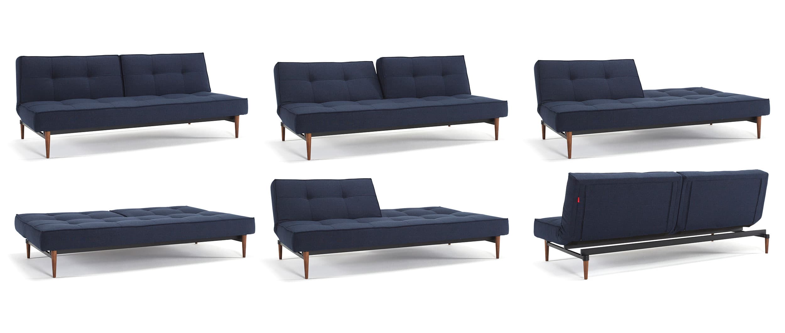 Die geteilte Rückenlehne vom SPLITBACK Schlafsofa lässt sich nach Belieben in verschiedene Positionen klappen