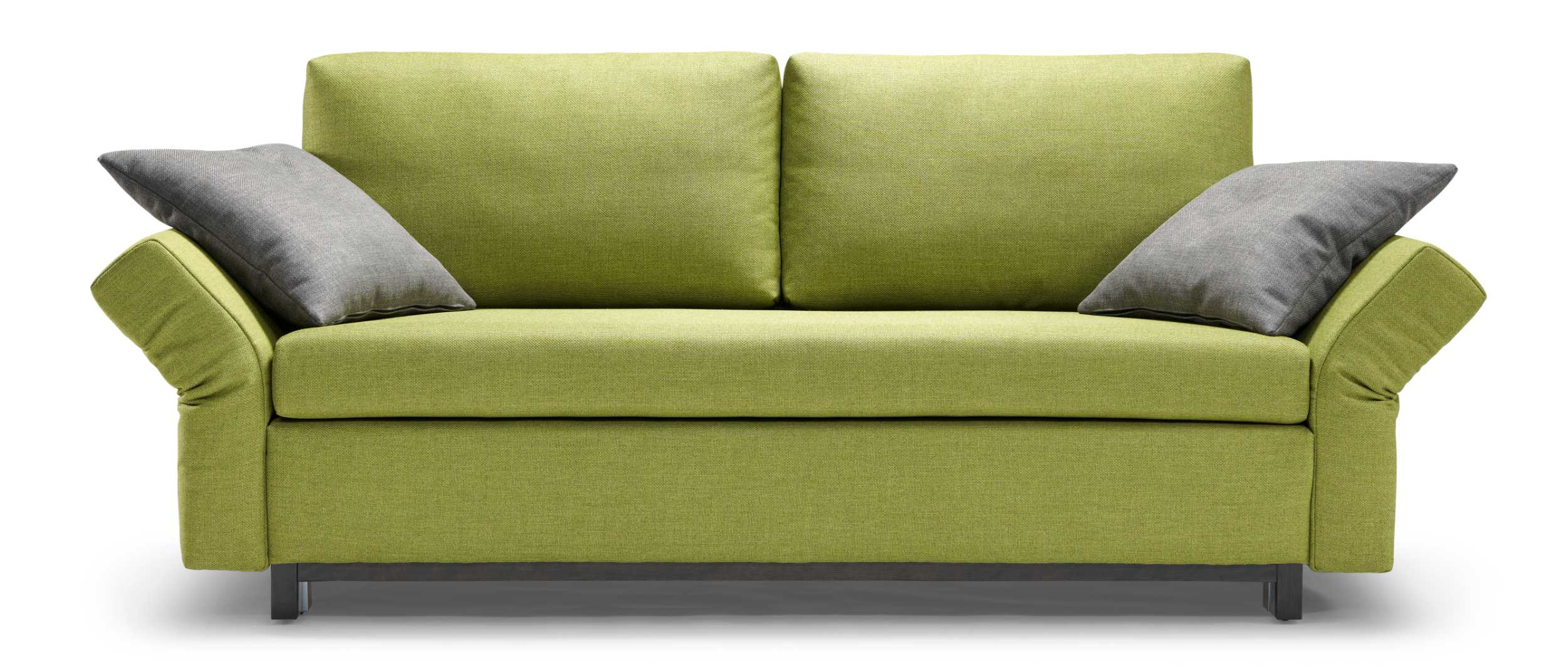 NICK Schlafsofa mit geraden Kissen - Füße in Buche schwarz lackiert RAL 9005