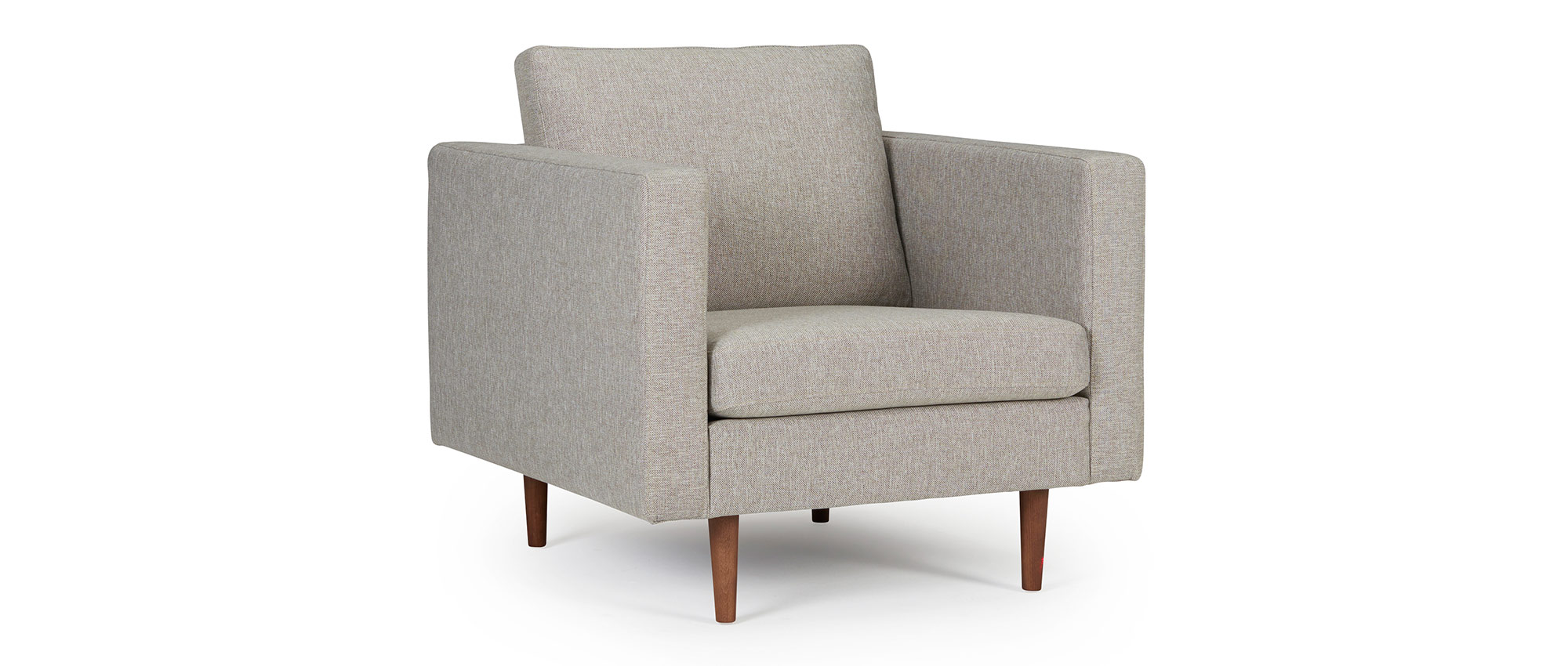 HALMSTAD Designer Sessel mit Polsterarmlehnen und Holzfüßen