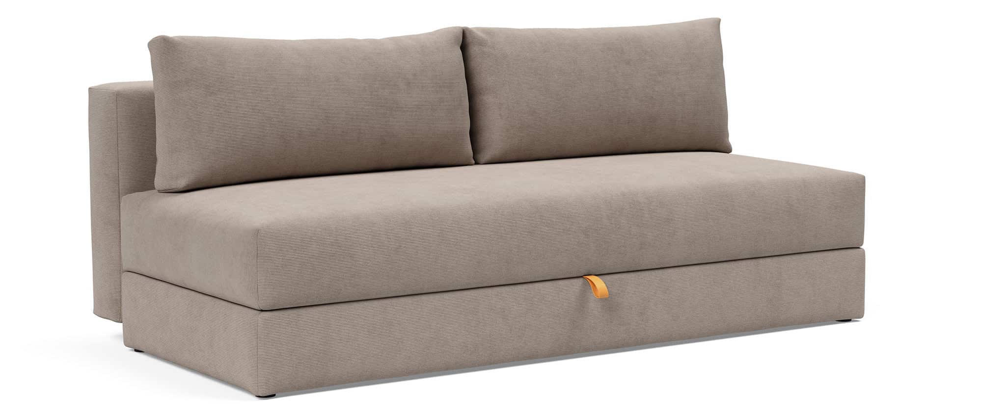 Das Innovation Schlafsofa OSVALD als Sonderanfertigung im Stoff Cordufine Beige (318)