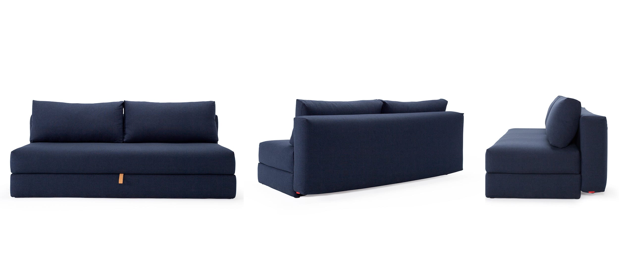 Das OSVALD Sofa als Sonderanfertigung im Stoff Mixed Dance Blue (528)
