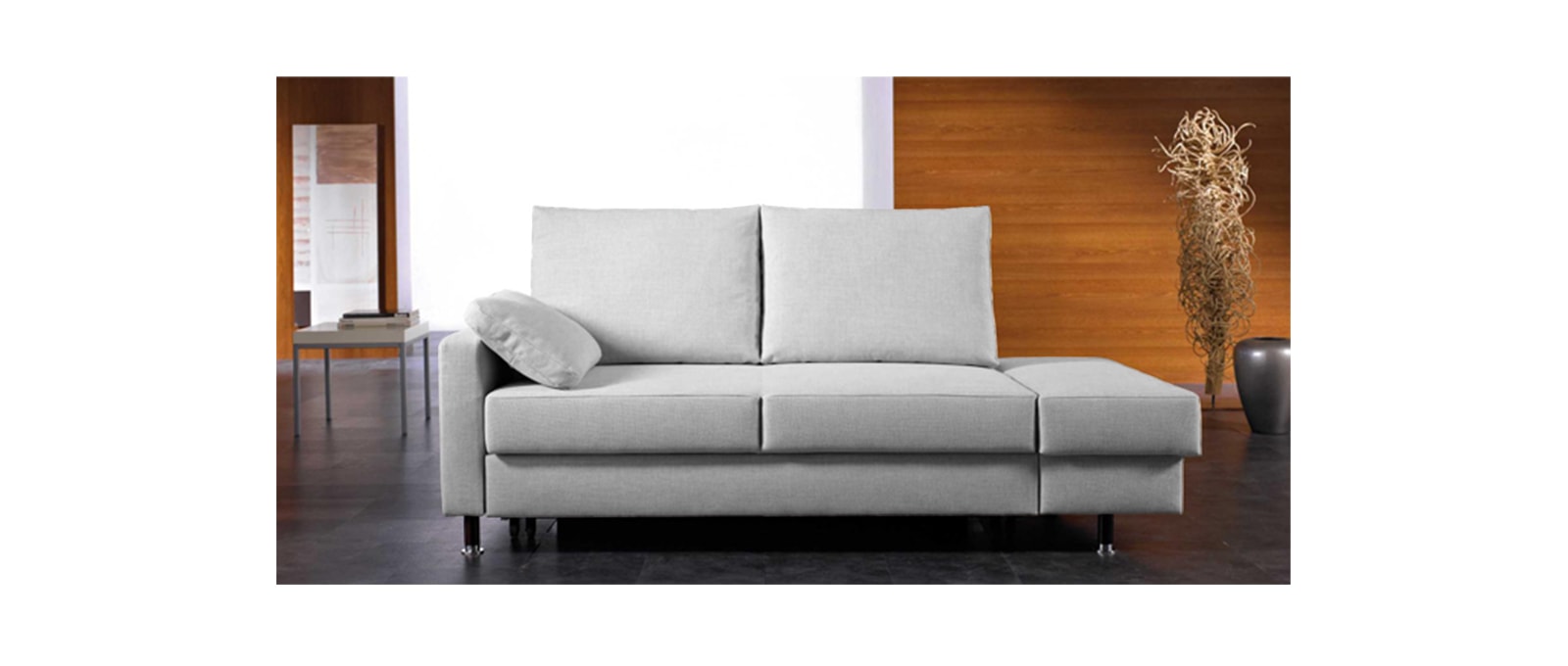 BERLIN DELUXE Schlafsofa mit einem Recamierenhocker - dieser hat keinen Stauraum 