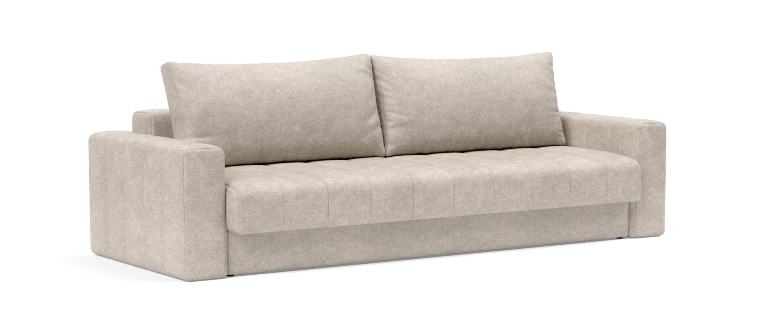 Innovation AKELLO Schlafsofa mit Armlehnen im Stoff Avella Sand (280)