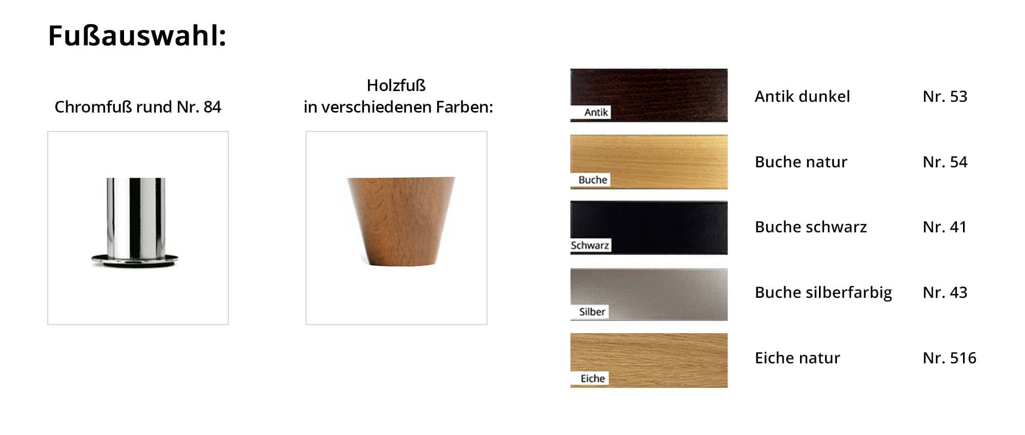 Das ROTTERDAM DELUXE Schlafsofa besitzt eine große Fußauswahl