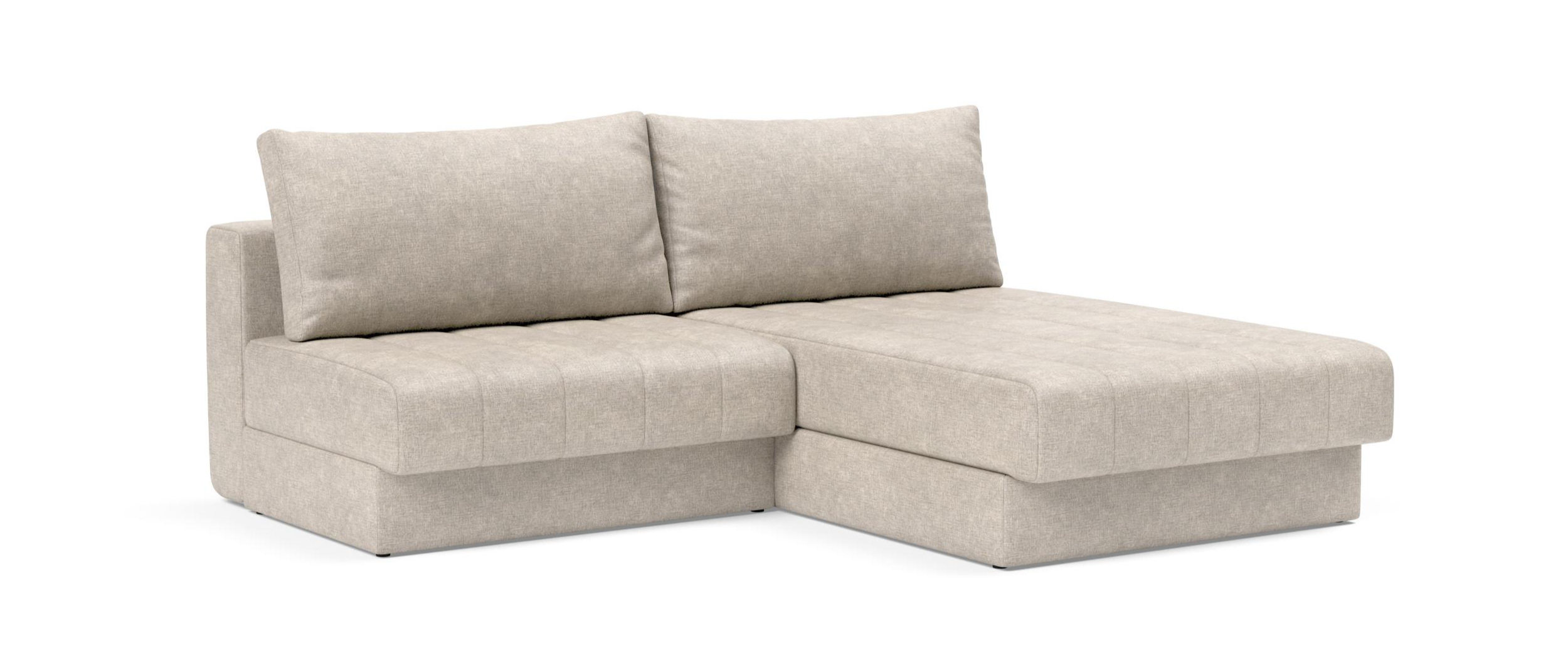 Innovation AKELLO LOUNGER Eckschlafcouch ohne Armlehnen im Stoff Avella Sand (280)
