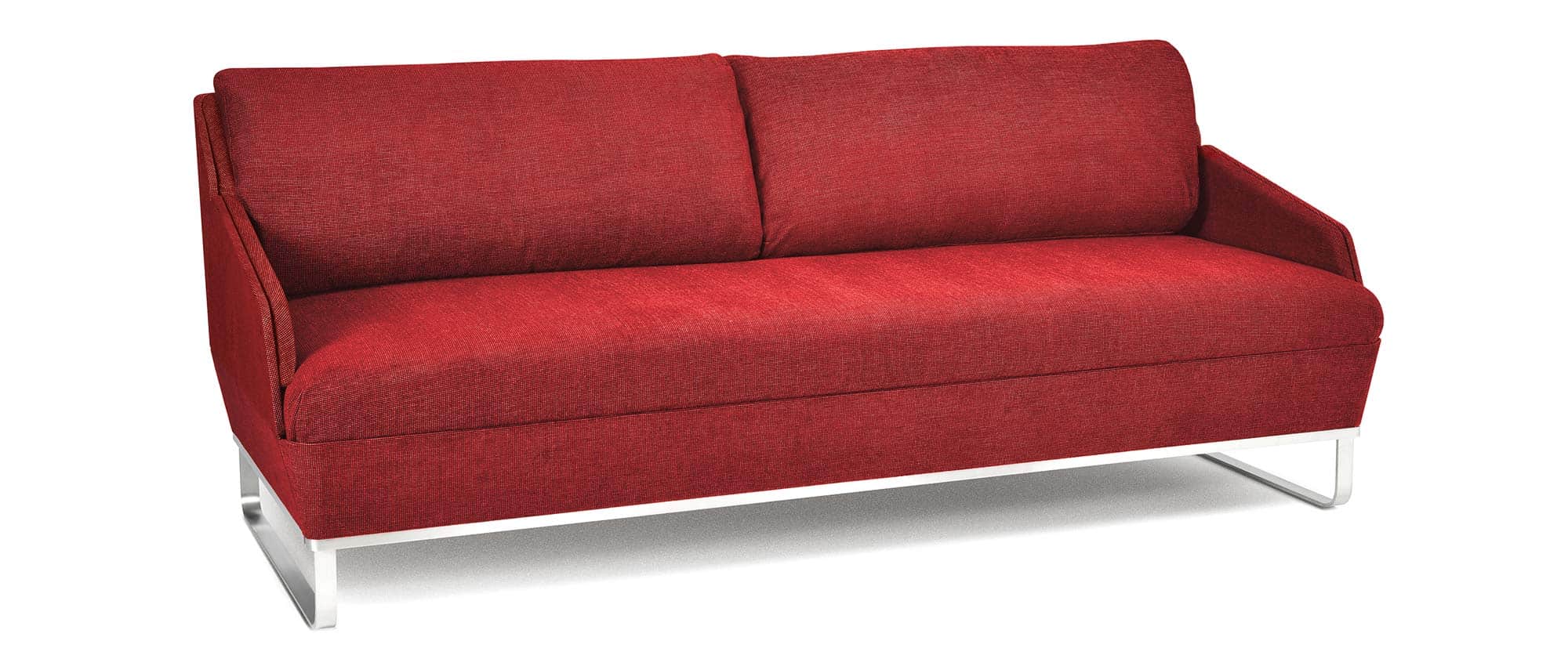 Das Schlafsofa DELUXE im Stoff Miyaki - Rosso (Rot-Schwarz) - (18/1)