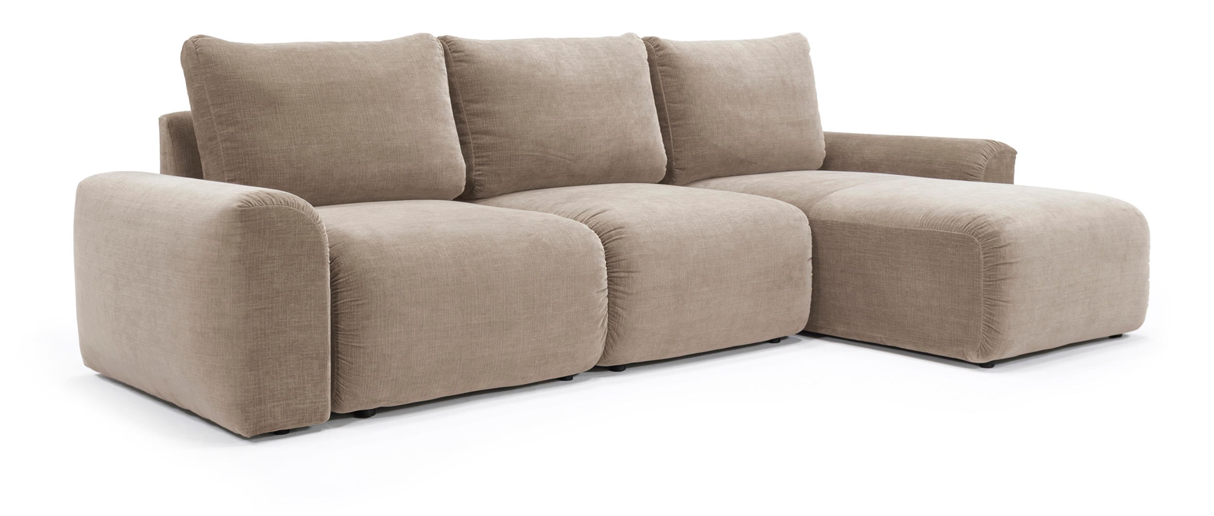 Das NORUM Eckschlafsofa von Innovation mit Chunky-Armlehnen und im regulären Stoff Esina Mocha (417)