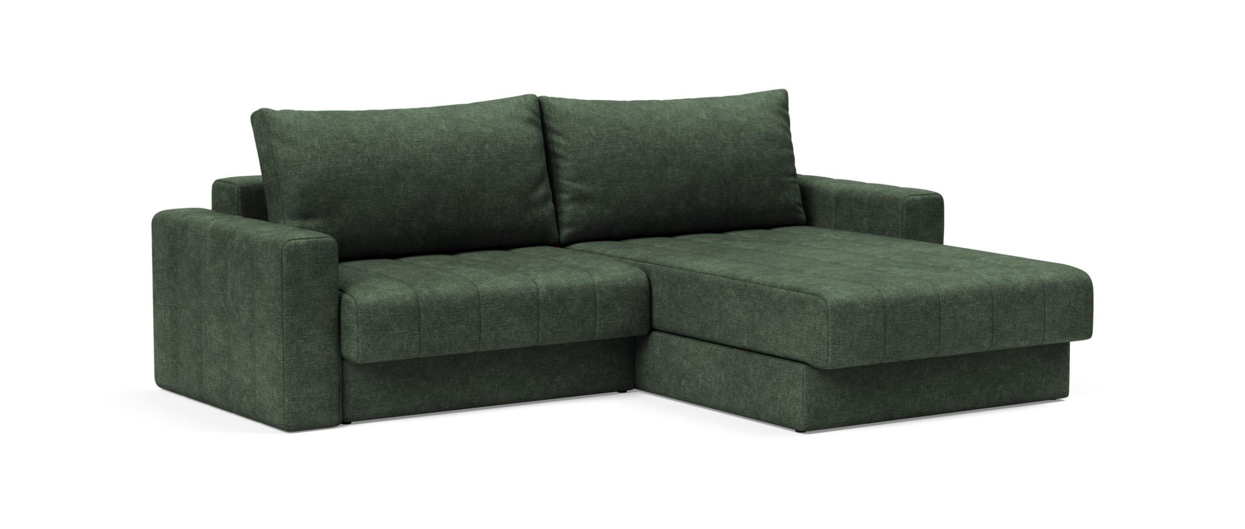 AKELLO LOUNGER Eckschlafsofa von Innovation im Stoff Avella Pine Green (281)