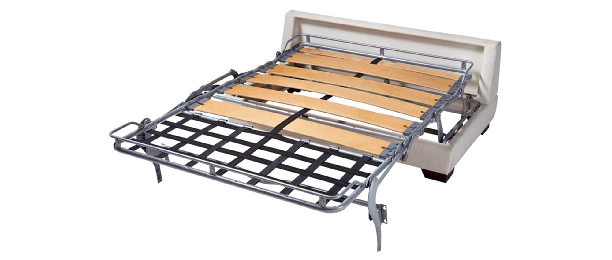 Mit Ergoflex-Lattenrost aus Buchenholz (beispielhafte Darstellung, dieses Bild zeigt nicht das Schlafsofa TRIER DELUXE)