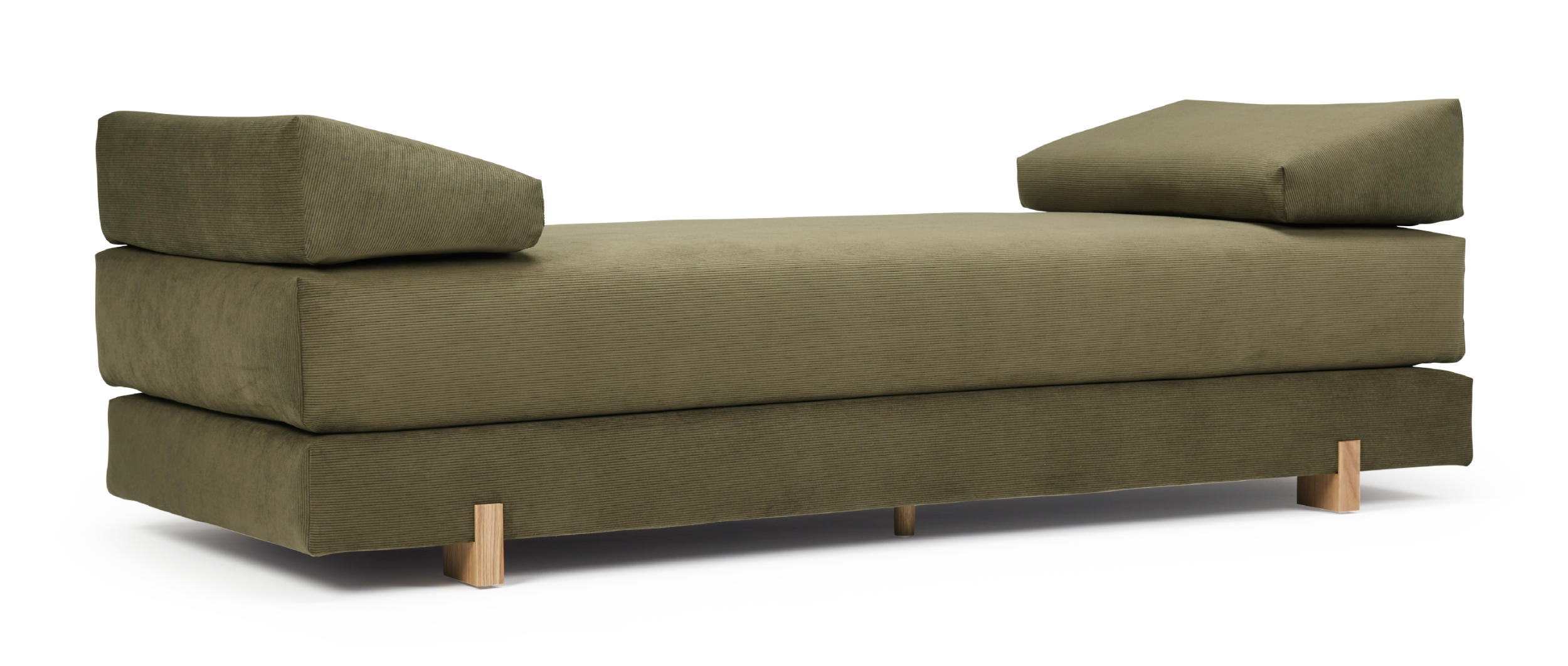 Zeitlose Eleganz: Feiner Cordstoff - Cordufine Pine Green (316) und Eichenholzfüße