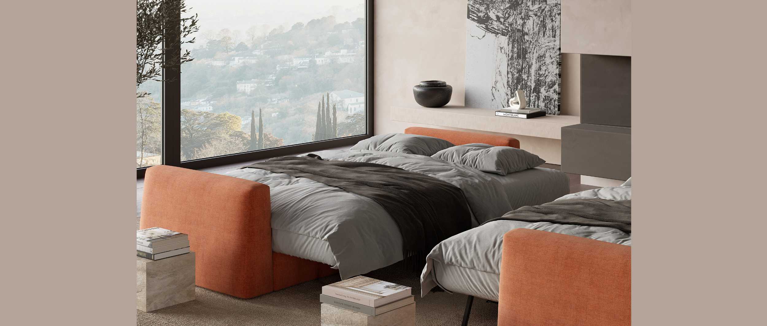 Das CONE Schlafsofa von Innovation bietet maximalen Schlafkomfort mit Liegefläche von ca. 150x200 cm