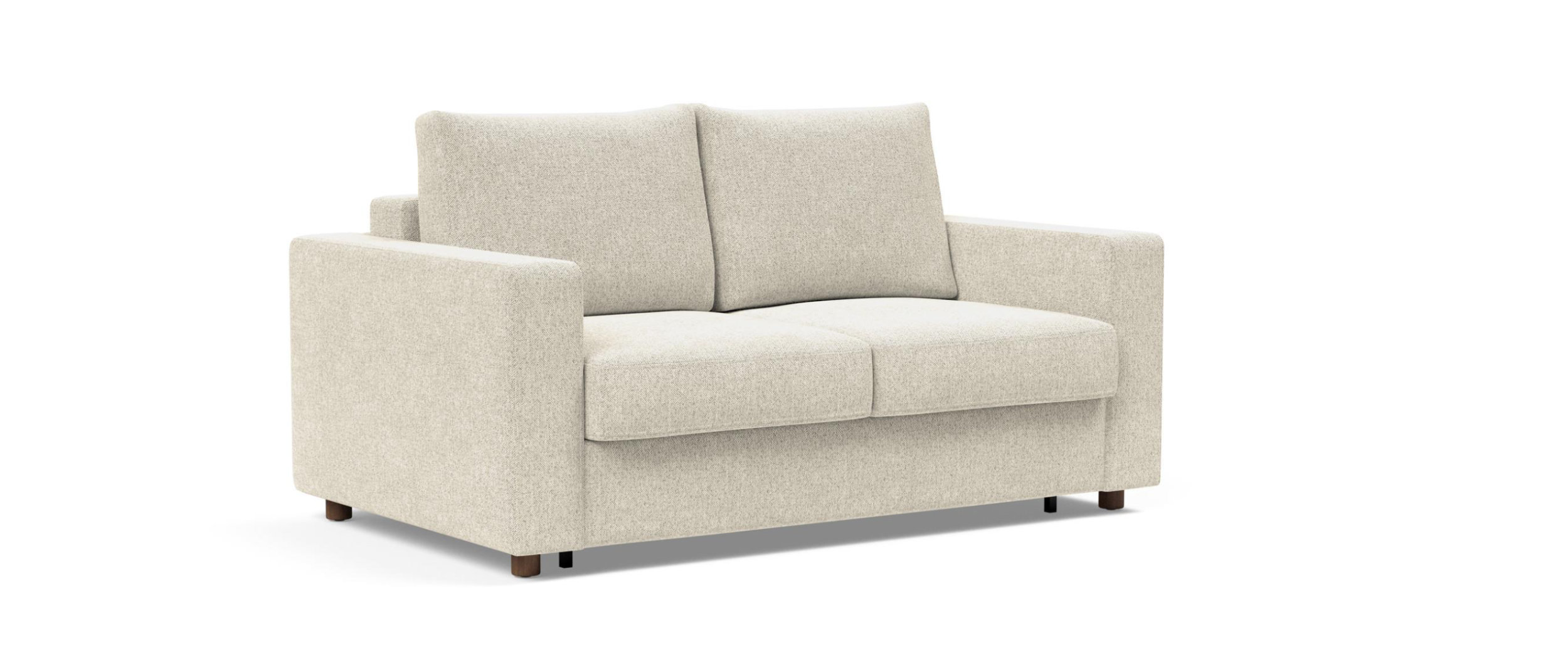 Das Innovation NEAH Schlafsofa 140 mit breiten Armlehnen im Stoff Taura Off White (357)