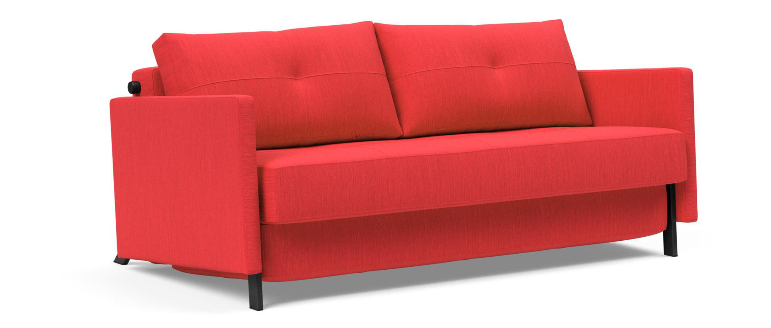 CUBED 02 Schlafsofa von Innovation mit Armlehnen als Sonderanfertigung im Stoff Elegance Red (511)