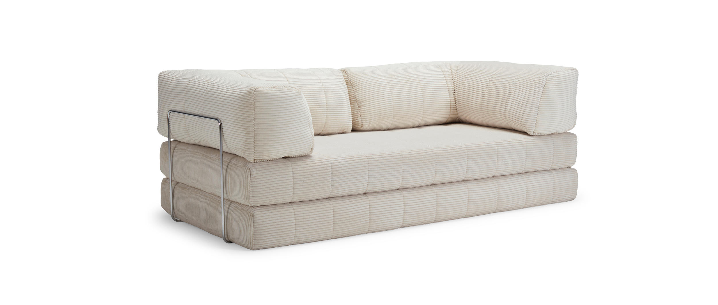Das COZYPAD Schlafsofa von Innovation als 2-Sitzer im regulären Stoff Corduroy Ivory (594)