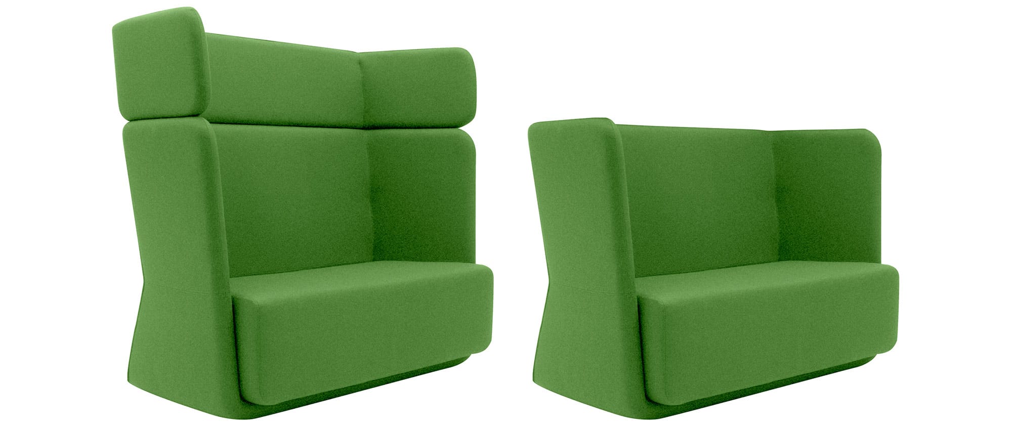 Das BASKET Sofa von Softline im Wollstoff Filz - Lime Melange (855)