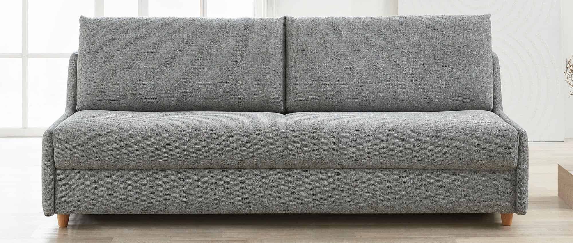Alternativ gibt es das ROTTERDAM DELUXE Bettsofa auch nur mit Seitenblenden - hier das Sofa mit niedrigem Rücken gezeigt