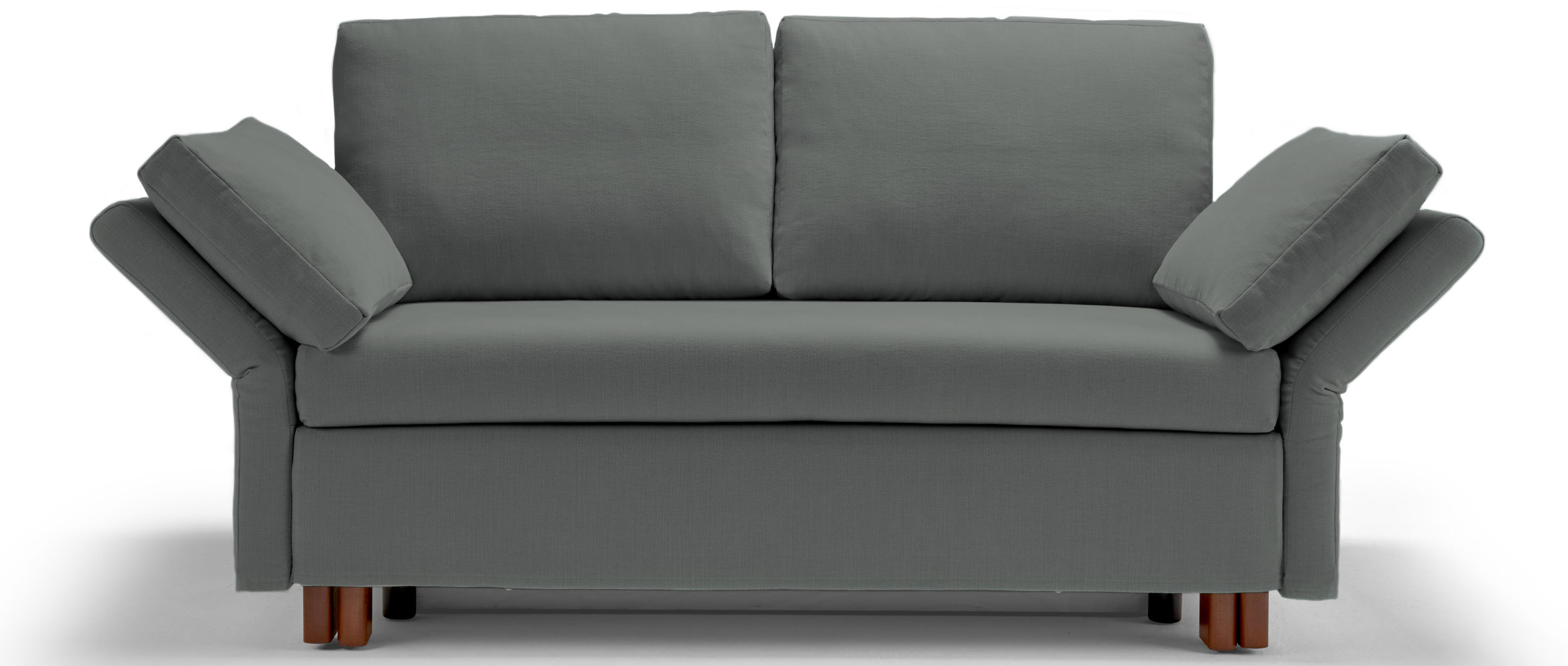 Gästebett mit geraden Kissen in grau - Schlafsofa PAULA von signet.