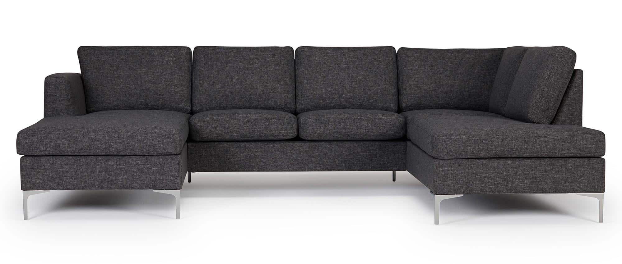 Das TRELLEBORG U-Form Sofa mit Longchair (links) + 2-Sitzer + Eckanbau (rechts) - auch spiegelverkehrt möglich