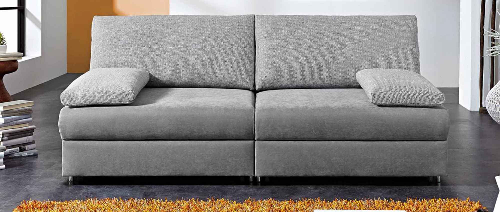 Das FRANKFURT DELUXE Schlafsofa bestehend aus 2x ca. 90 cm Einzelelementen, ohne Armlehnen mit Armlehnenkissen