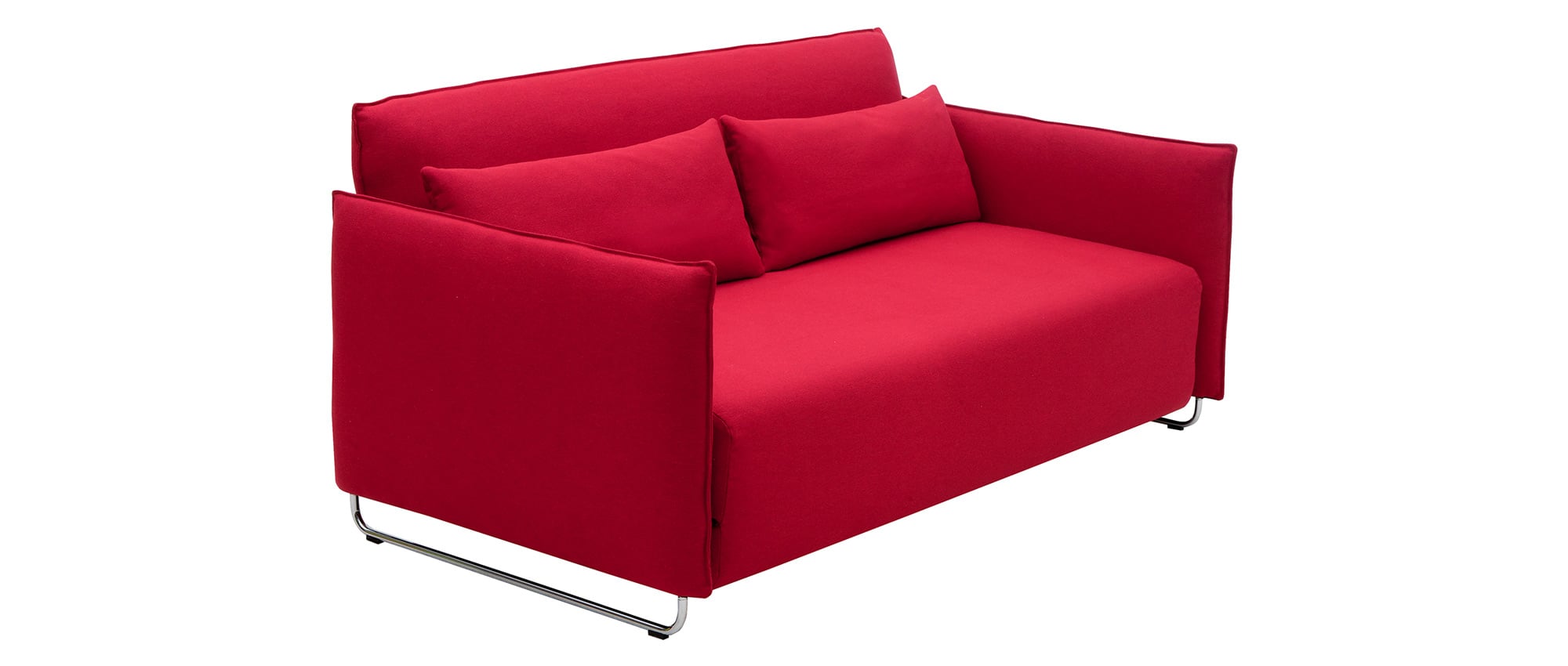 Das CORD Schlafsofa von Softline im Wollstoff Filz - Hellrot (588)