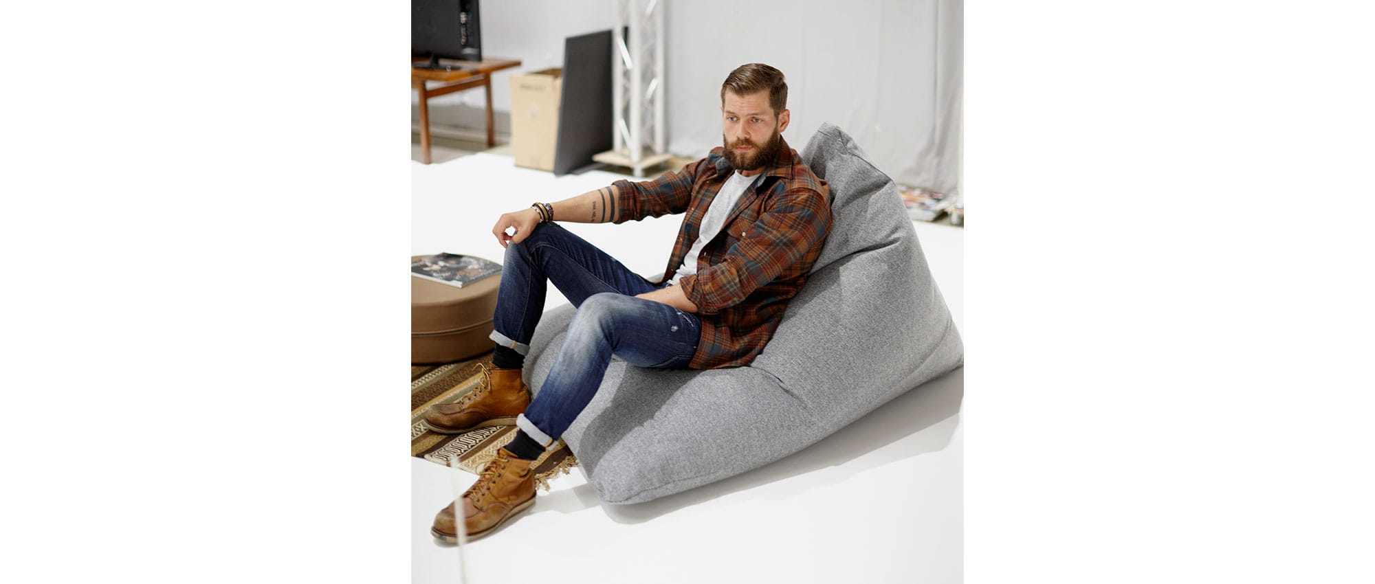SOFT PEAK ist das ideale Sitzmöbel für z.B. das Kinder- oder Jugendzimmer - Stoff Twist Granite (565)