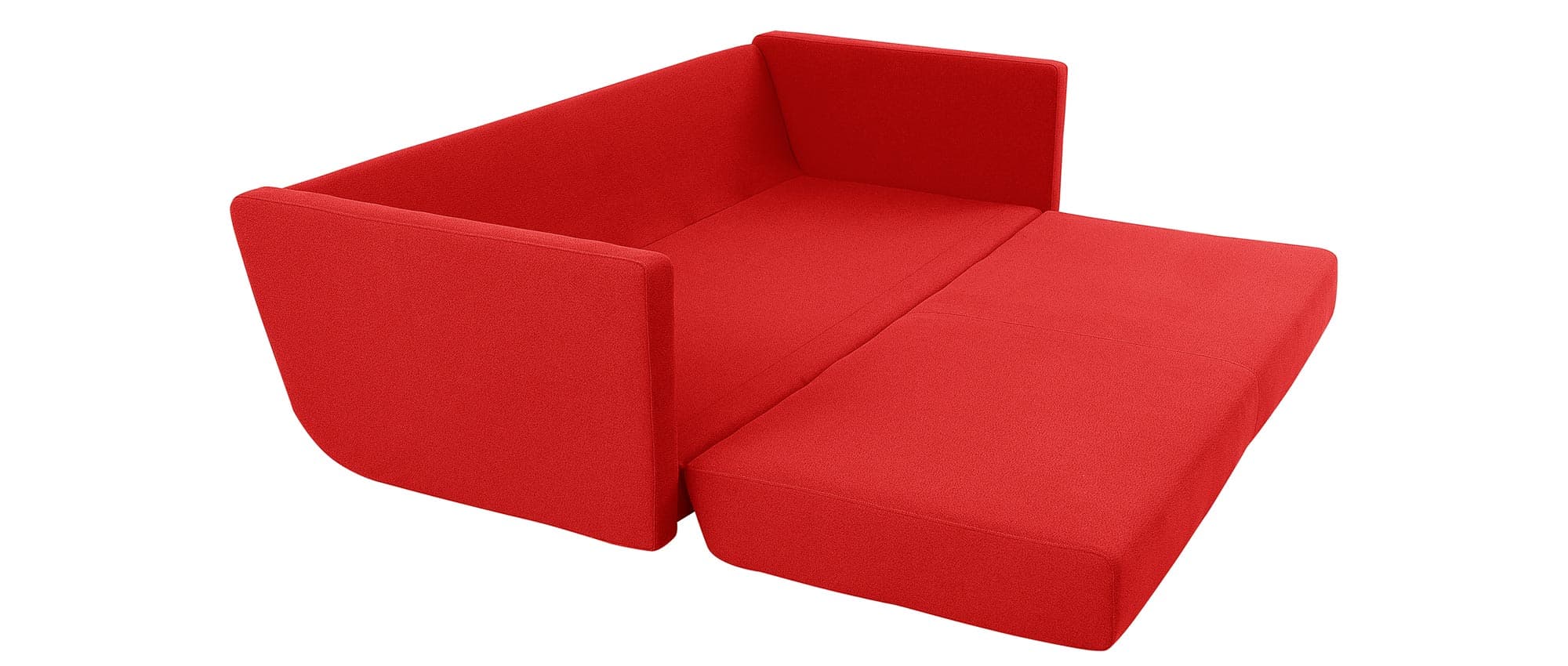 Das LOUNGE PLUS Schlafsofa ist im ausgeklappten Zustand eine Liegewiese bzw. Gästebett mit einer Liegefläche von ca. 160x198 cm