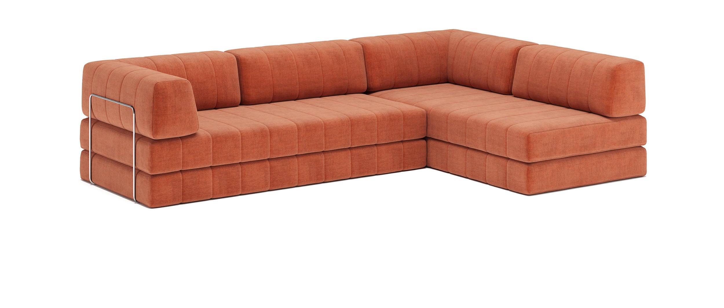 Gestalten Sie Ihre individuelle Schlafcouch – ob mit geradem Rückenkissen, ein offenes Ende bildet, oder mit einem Winkelkissen als Armlehne