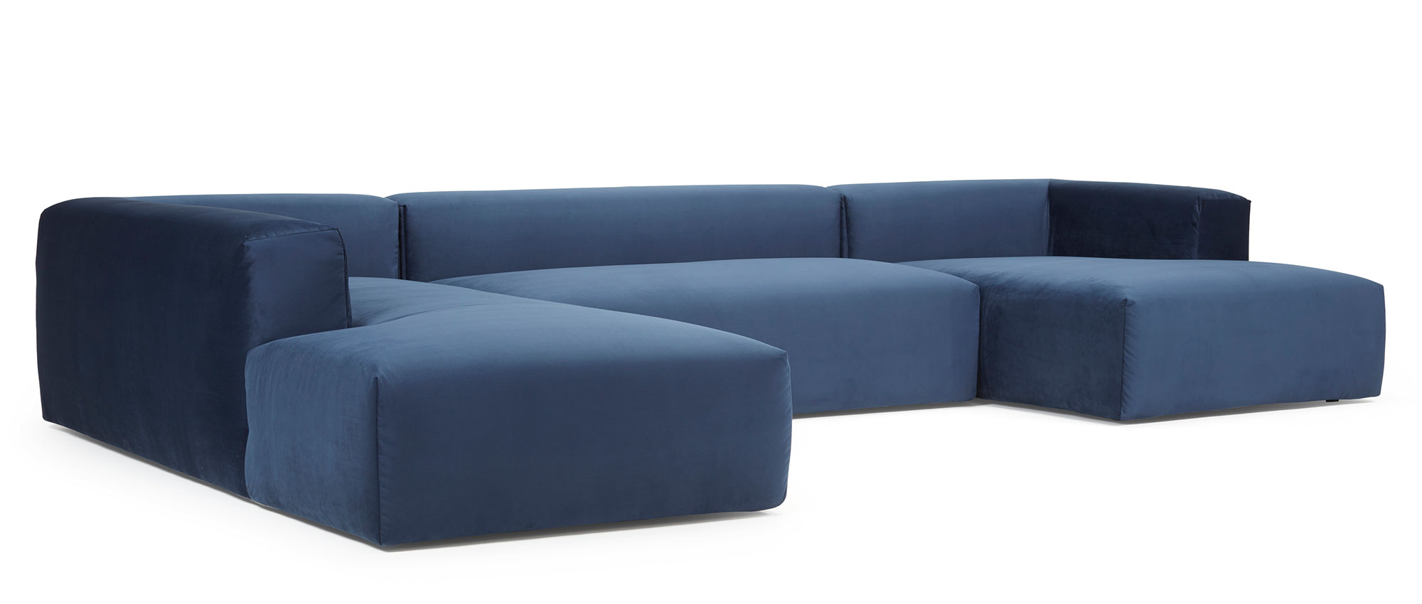 Das AALBORG Designer Ecksofa mit U-Form hier ohne NORDIC Rückenkissen gezeigt - die Kissen sind immer im Lieferumfang enthalten