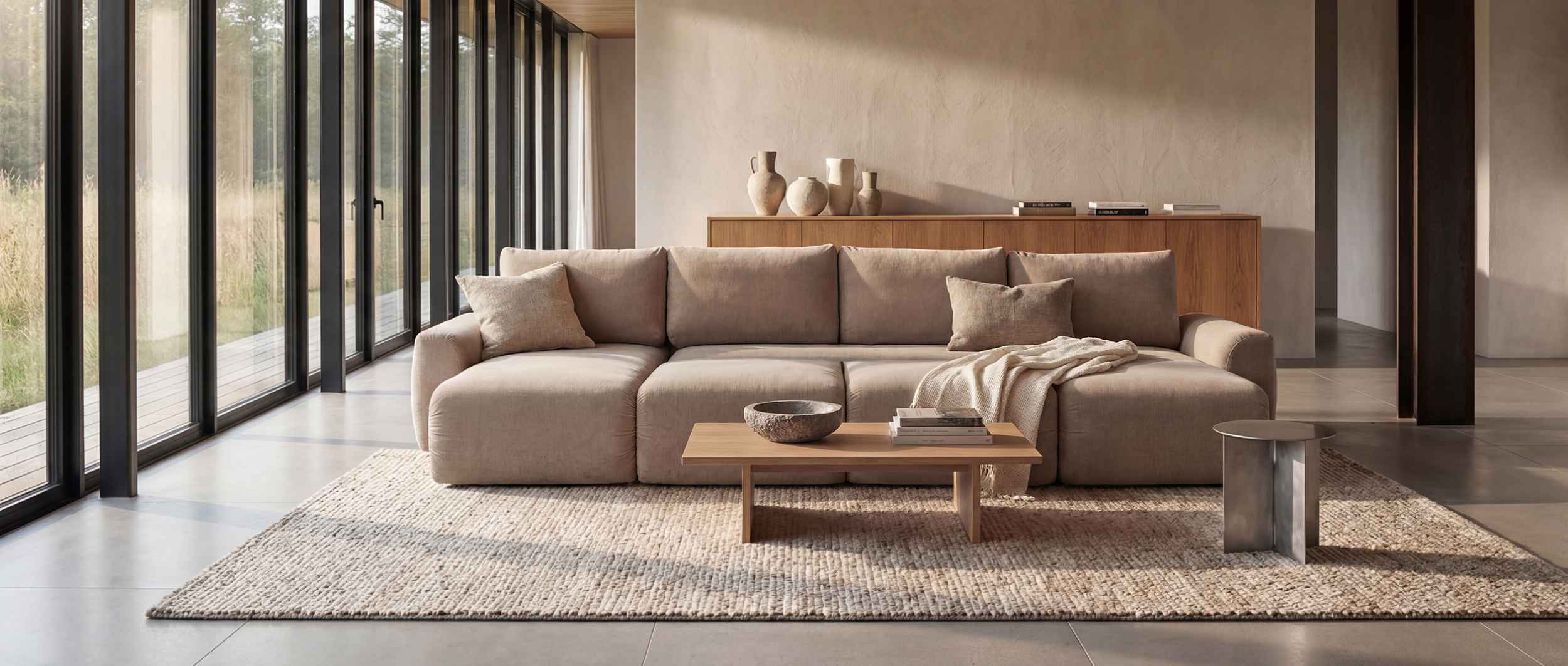 Das NORUM Schlafsofa in U-Form von Innovation bietet höchsten Komfort – sowohl als stilvolles Sofa als auch als großzügige Familienliege