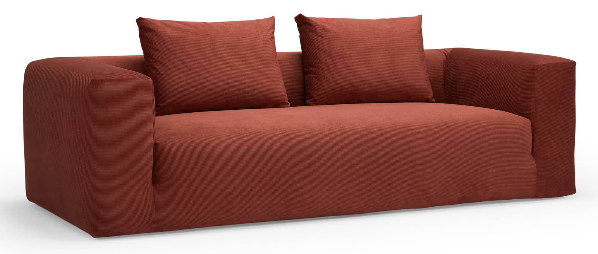 Das AALBORG 3-Sitzer Loungesofa mit breiten Polsterarmlehnen und 2 Rückenkissen
