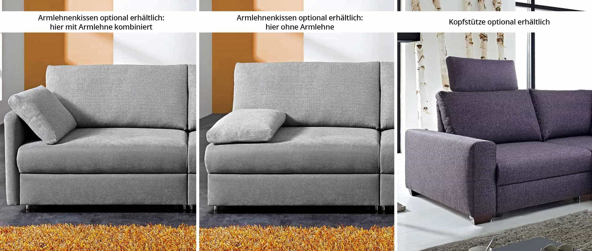 Optionales Zubehör passend zum FRANKFURT DELUXE Eckschlafsofa