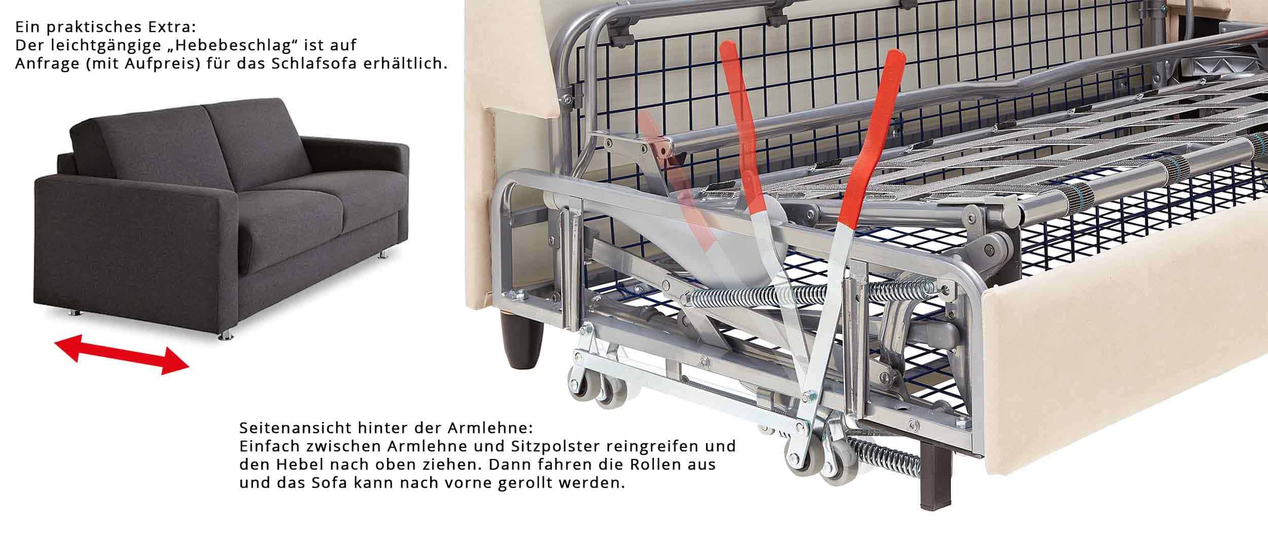 POTSDAM DELUXE Schlafsofa optional mit Rollen erhältlich