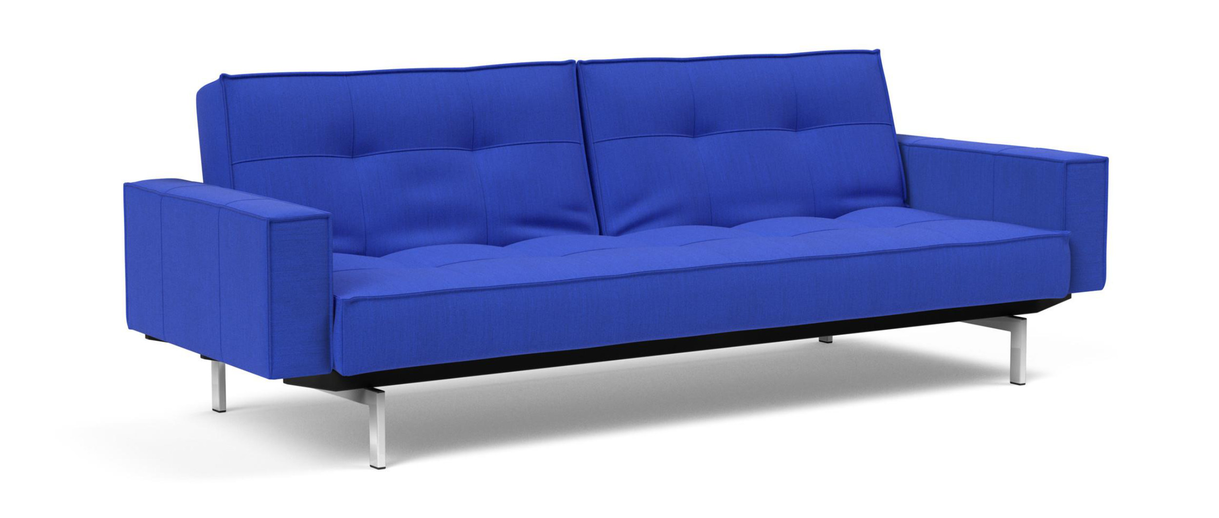 Innovation SPLITBACK Schlafsofa mit Chromfüßen im Stoff Elegance Ultramarine (512)