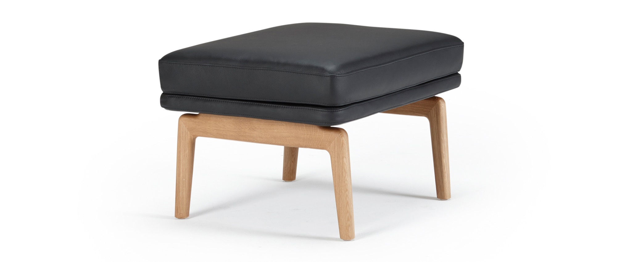 Der KOPENHAGEN Hocker in Echtleder - Black (920)