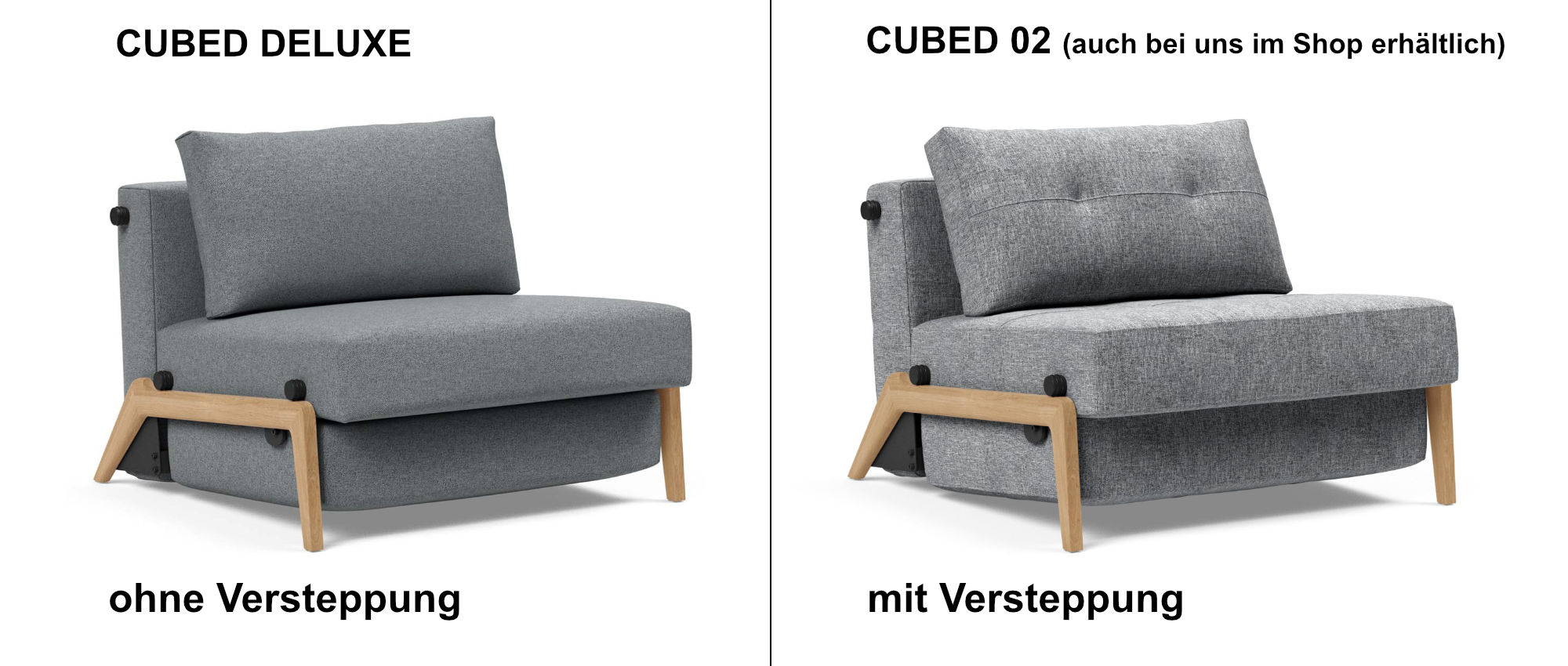 CUBED DELUXE ist auch als versteppte Variante CUBED 02 ebenfalls bei uns erhältlich - Sessel als auch Sofa