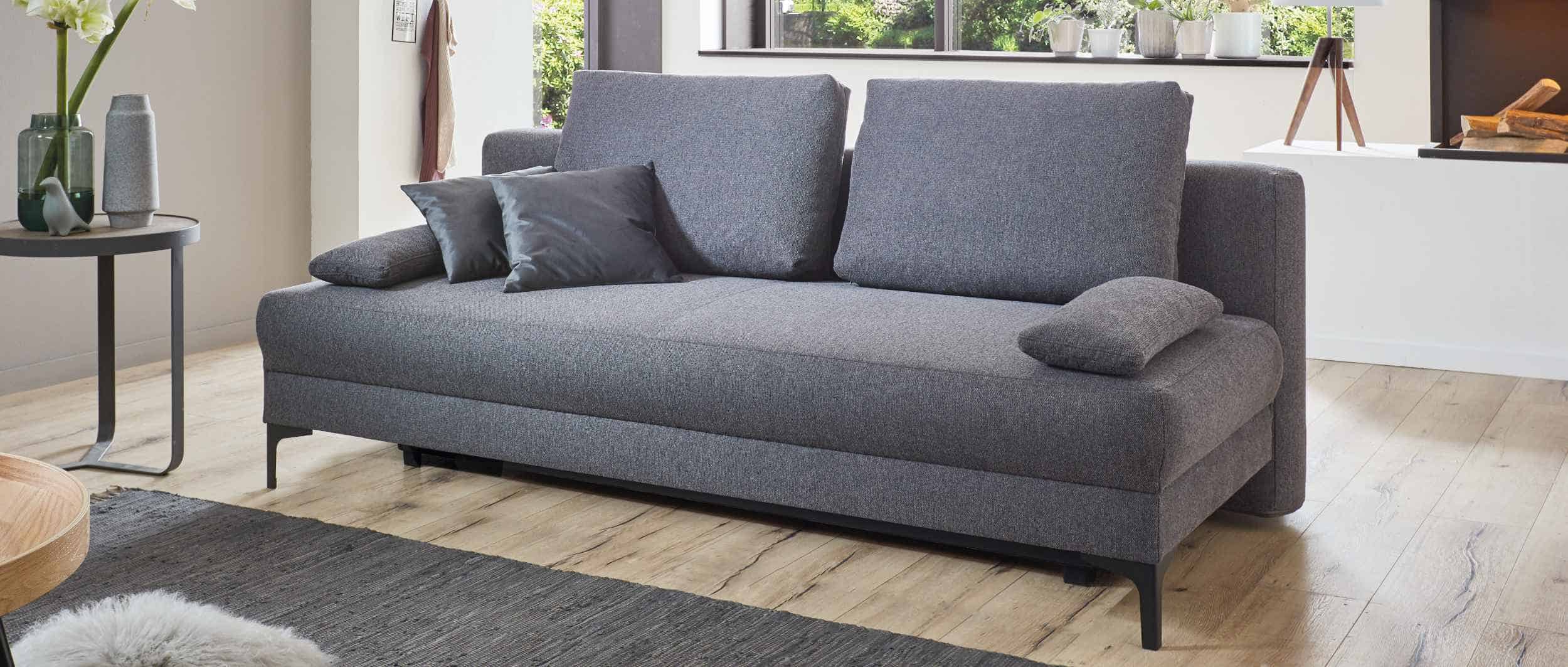 Designer Schlafsofa mit Bettkasten