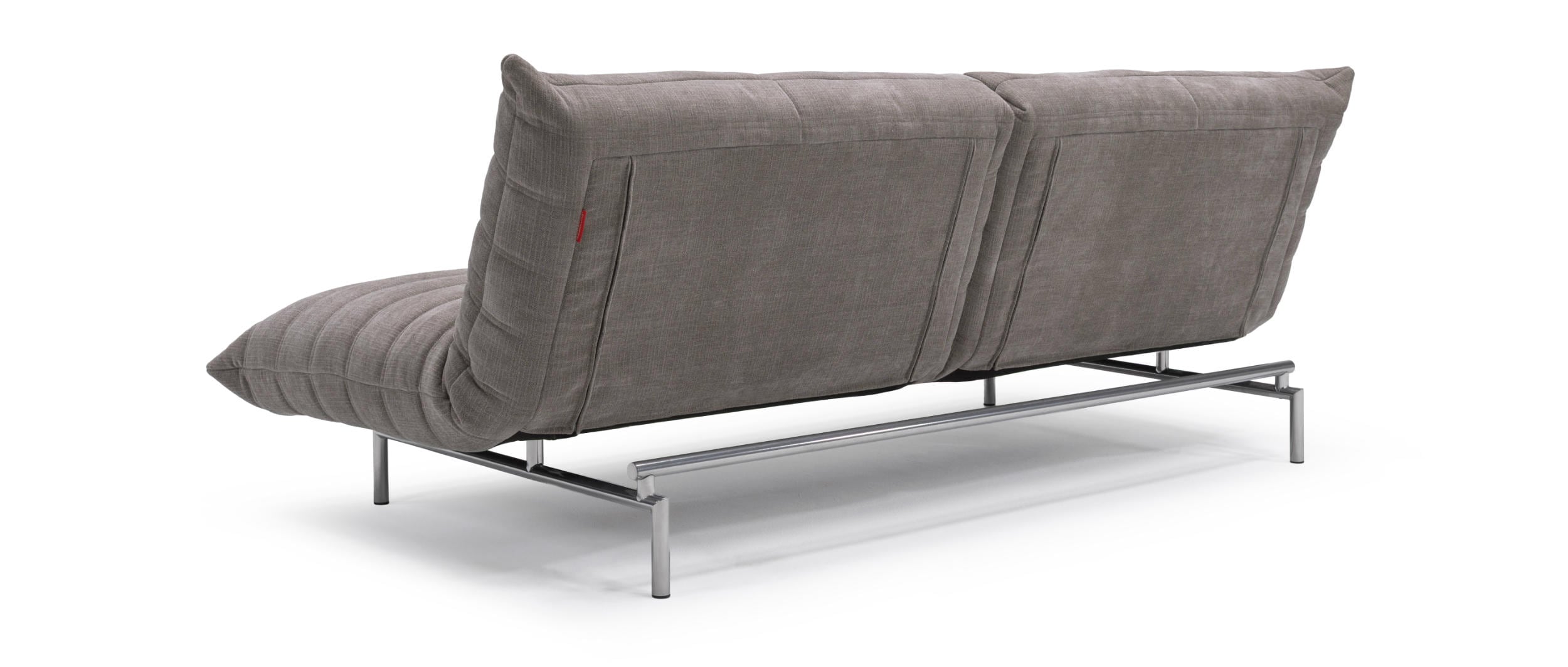 Die Rückseite des MIKUNJO Schlafsofas ist komplett mit Stoff bezogen