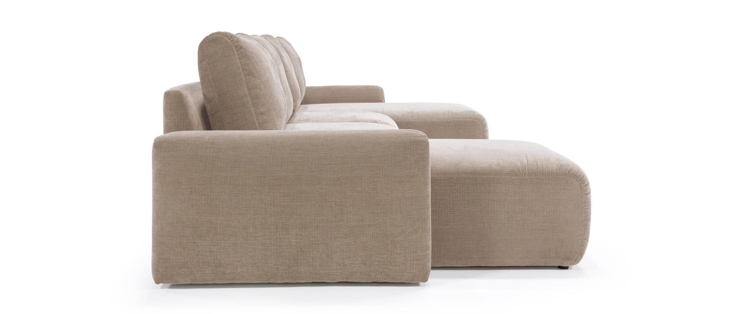 Das NORUM Schlafsofa in U-Form ist mit zwei Armlehnen ausgestattet, die zusätzlichen Komfort für Familien und Gäste gewährleisten
