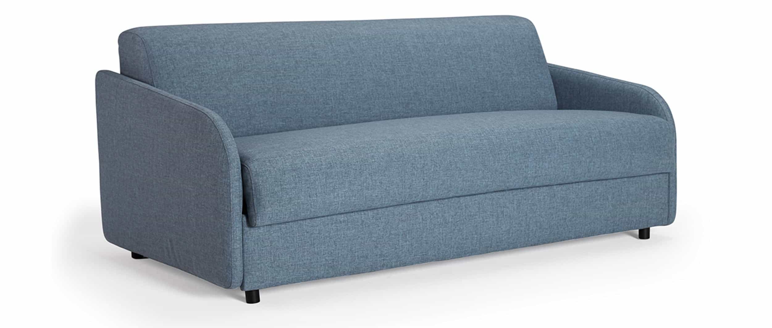 Das EIVOR Schlafsofa mit Bett ca. 140x195 cm als Sonderanfertigung im Stoff Mixed Dance Light Blue (525)
