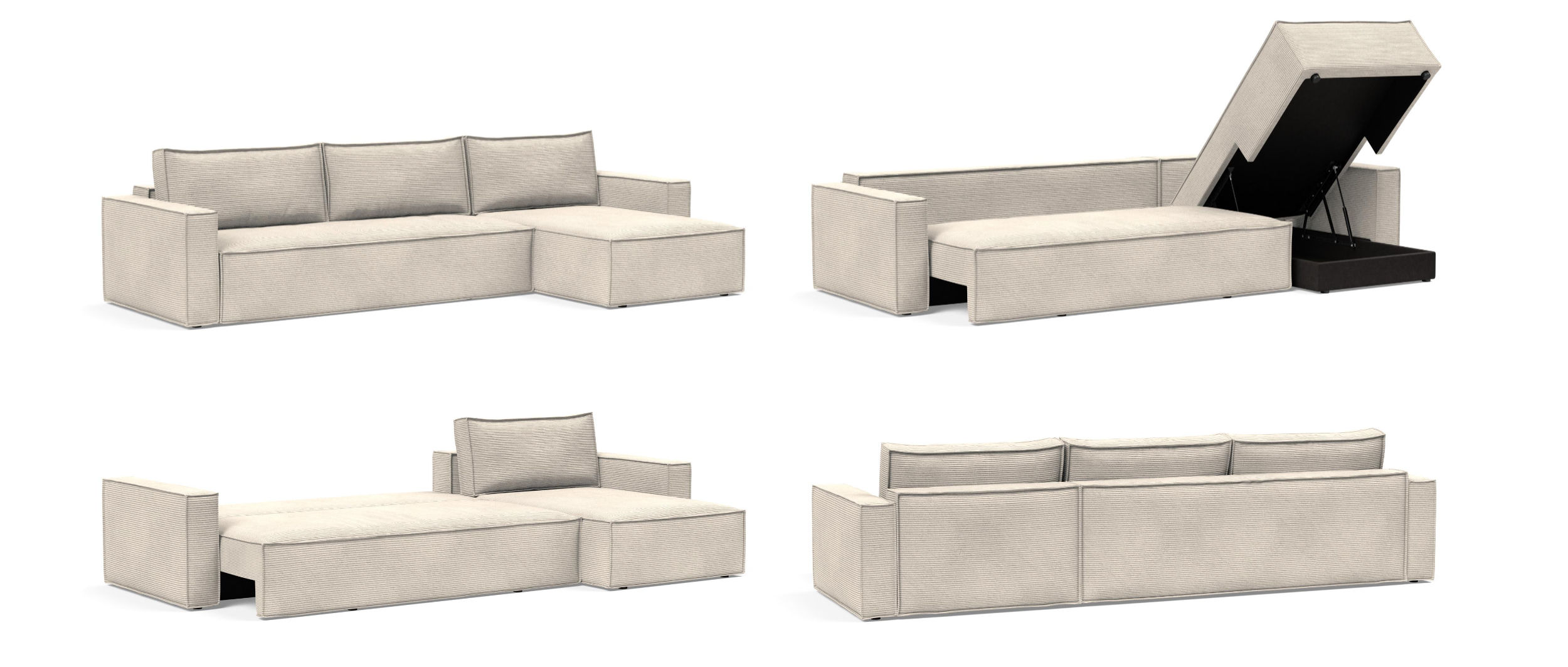 Sie können das NEWILLA LOUNGER Eckschlafsofa auch frei in den Raum stellen